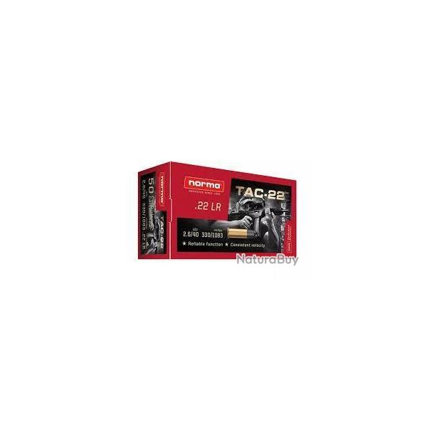 Balles 22lr Norma TAC 22