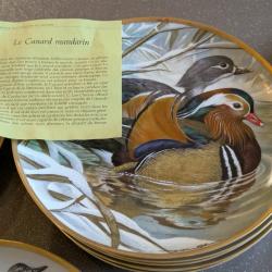 Collection compl&egrave;te de 12 assiettes Franklin Porcelain - Water Birds of the World - Basil Ede