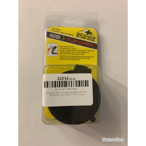 Bonnette avant objectif rabattable BUTLER CREEK Flip-Open Taille 33 � 51,9mm