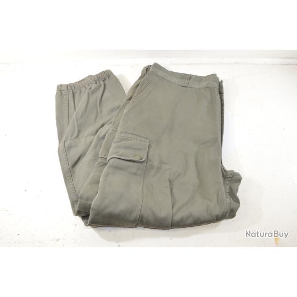 Pantalon de treillis Arm�e Fran�aise F1 ann�es 1980 89. Vert. 92C (taille 46 L)