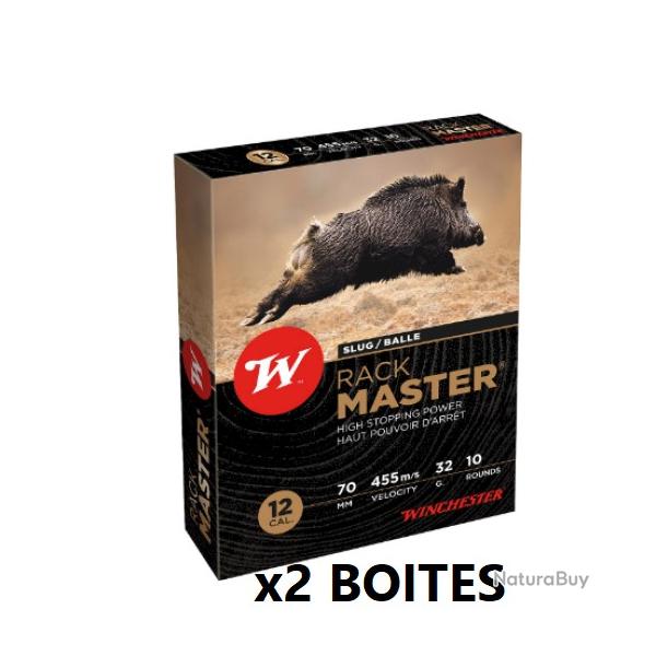 2 Boites de Winchester Slug Rackmaster 12/70 32g