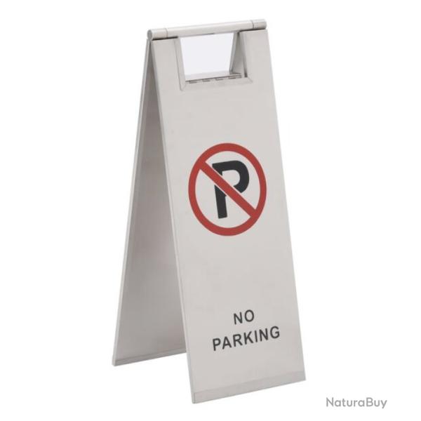 Panneau stationnement pliable acier inoxydable argent� 58 cm