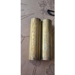 DUO VASES SANS FOND EN CUIVRE GRAV&Eacute; TRAVAIL DES TRANCH&Eacute;ES