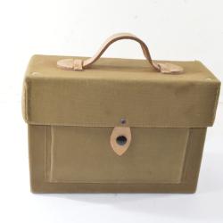 Ancienne sacoche / boite de transport militaire en toile. Surplus militaire vinage collection caisse