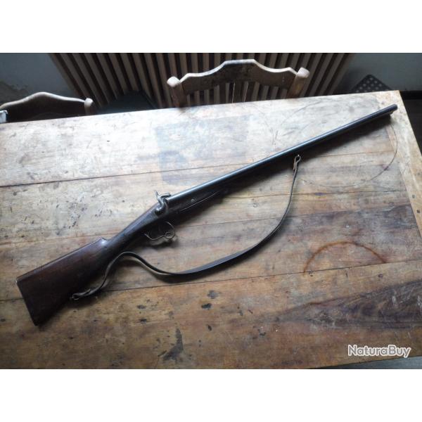 fusil de chasse poudre noire calibre 16 a broche tres bon �tat fonctionne tres bien.