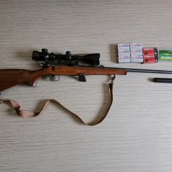 CZ 452 Bois 22LR Filet&eacute;e - Carabine seule ou Pack (Silencieux + Lunette + Munitions)