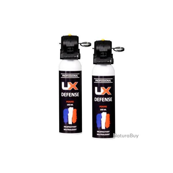2X Bombe gel poivre UX Umarex Poign�e Pro 100 ml avec goupille