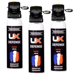 3X Bombe gel poivre UX Umarex Poign&eacute;e Pro 100 ml avec goupille