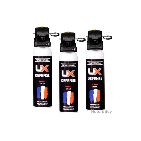 3X Bombe gel poivre UX Umarex Poign�e Pro 100 ml avec goupille
