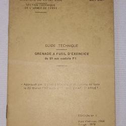 Guide technique Arm&eacute;e fran&ccedil;aise grenade &agrave; fusil d'exercice de 65mm