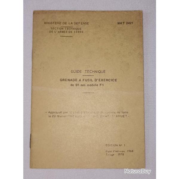 Guide technique Arm�e fran�aise grenade � fusil d'exercice de 65mm