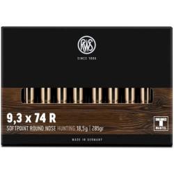 Munitions RWS cal.9.3x74r T mantel 285gr 18.5g par 60
