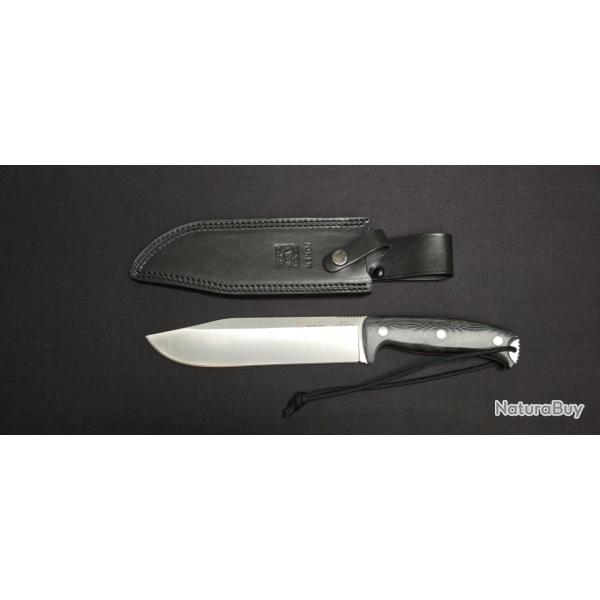 Joker CM146 - Couteau Bushcraft & Outdoor - Lame B�hler N695 - Manche Micarta - �tui cuir
