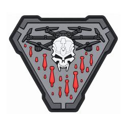 Patch PVC 3D Skull Warrior Gris