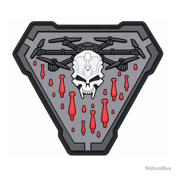 Patch PVC 3D Skull Warrior Gris