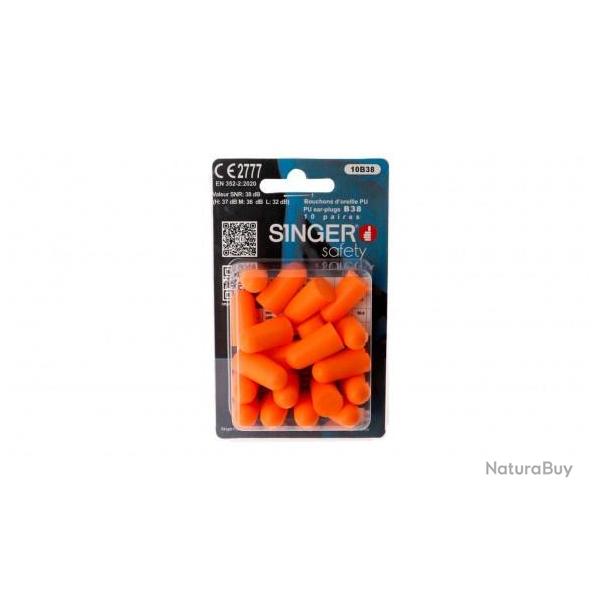Bouchons d'oreille Singer Safety 38 dB Blister 10 Paires