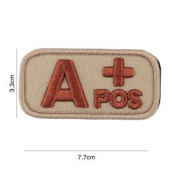 Patch tissu avec velcro &laquo; A+ &raquo; coyote