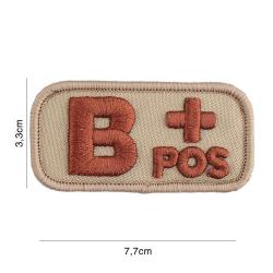 Patch tissu avec velcro &laquo; B+ &raquo; coyote