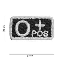 Patch tissu avec velcro &laquo; O+ &raquo; noir