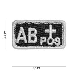 Patch tissu avec velcro &laquo; AB+ &raquo; noir