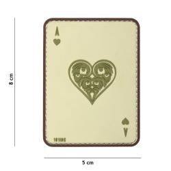 Patch 3D PVC As de coeur sable