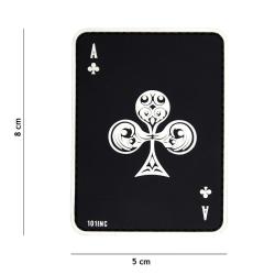Patch 3D PVC As de tr&egrave;fle noir