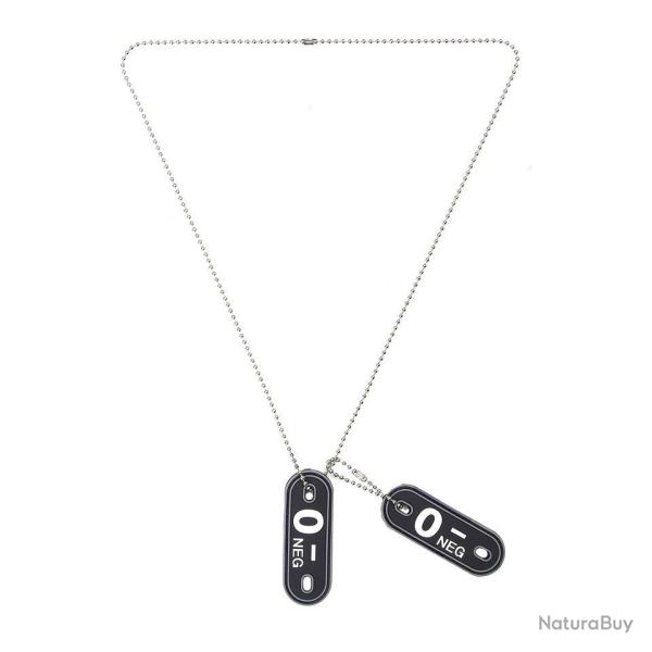 Dog tag PVC Groupe sanguin � O- �