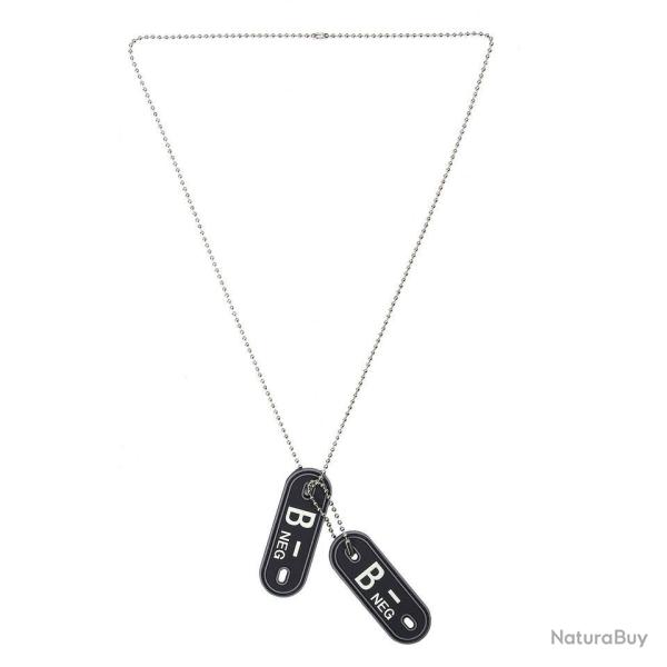 Dog tag PVC Groupe sanguin � B- �