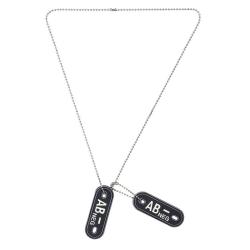 Dog tag PVC Groupe sanguin &laquo; AB- &raquo;