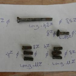 lot de vis pi&egrave;ces d&eacute;tach&eacute;es pour fusil ancien