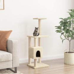 Arbre &agrave; chat avec griffoirs en sisal Cr&egrave;me 104 cm
