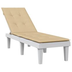 Coussin de chaise longue beige m&eacute;lang&eacute; (75+105) x 50 x 4 cm tissu
