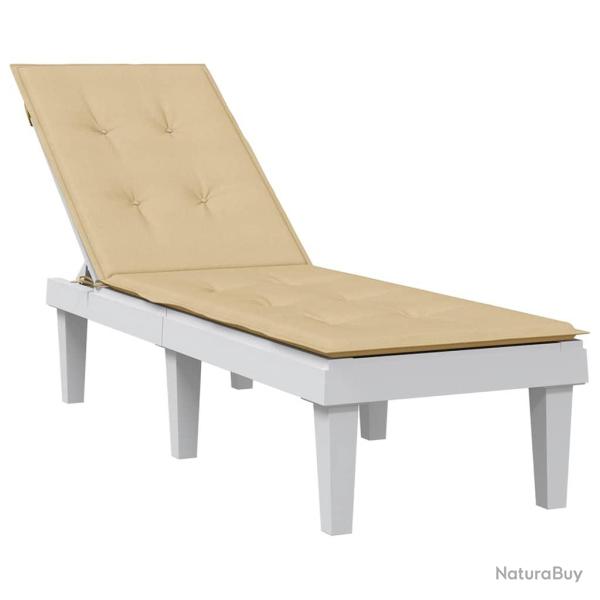 Coussin de chaise longue beige m�lang� (75+105) x 50 x 4 cm tissu