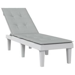Coussin de chaise longue gris clair m&eacute;lang&eacute; (75+105) x 50 x 4 cm