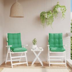 Coussins de chaise &agrave; dossier bas lot de 2 vert tissu oxford