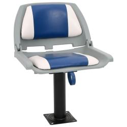 Ensemble de si&egrave;ges de bateau pliables 2 pcs bleu et blanc