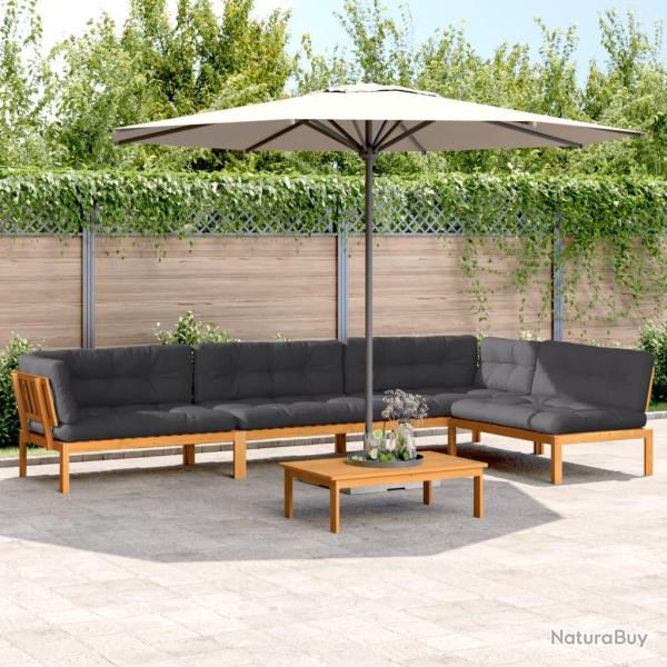 Salon palette de avec coussins 5pcs bois d'acacia massif