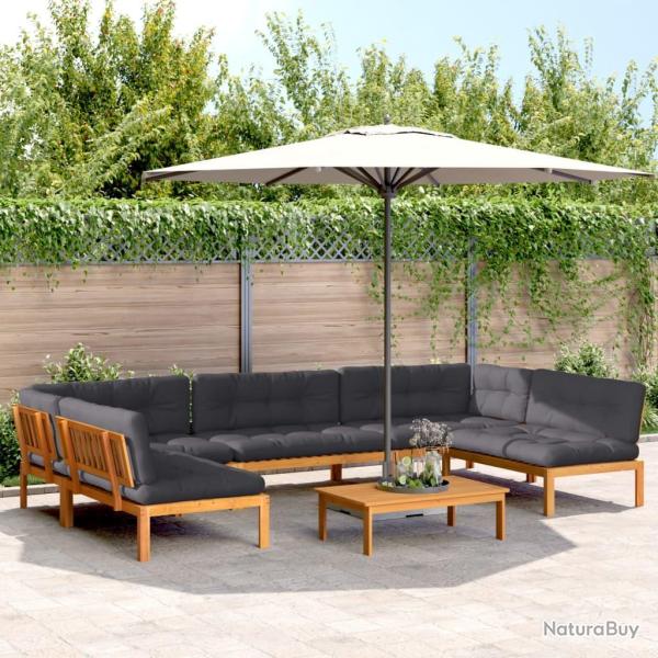 Salon palette de avec coussins 6pcs bois d'acacia massif