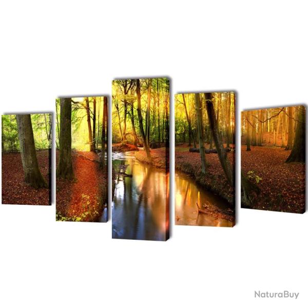 Set de toiles murales imprim�es For�t 100 x 50 cm