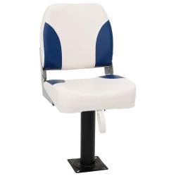 Si&egrave;ge de bateau pliable 1 ensemble bleu et blanc
