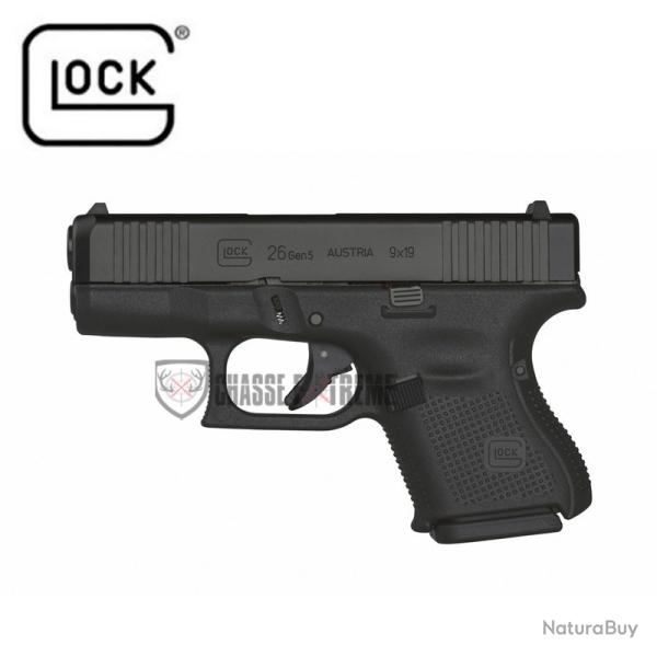 Pistolet GLOCK 26 Gen5 FS Guidon Fibre Cal 9x19mm