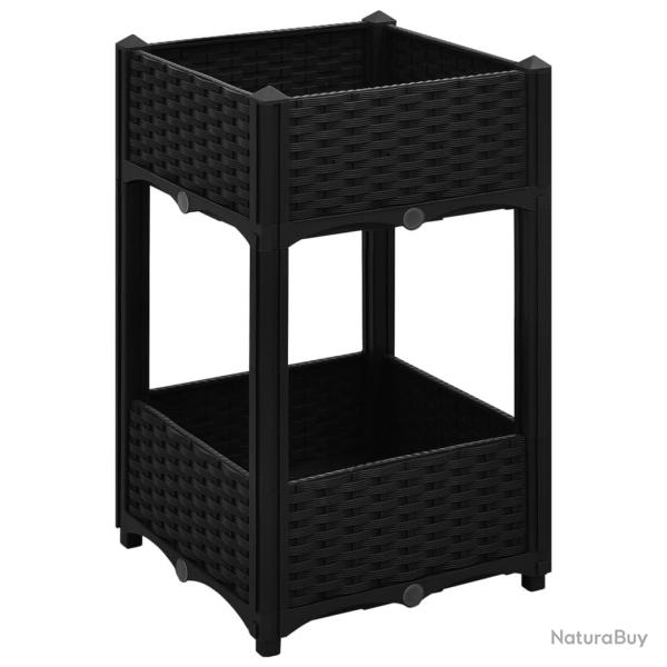 Jardini�re lit sur�lev� plantes fleurs jardin 40 x 40 x 71 cm polypropyl�ne noir 02_0000933