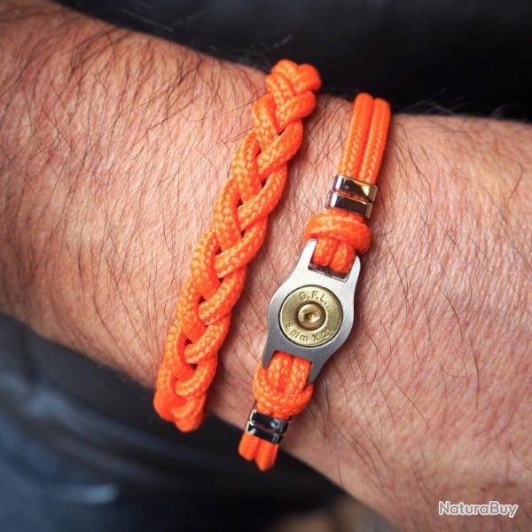 BRACELET DOUILLE ET CORDONS BANG BANG Orange, 18 cm