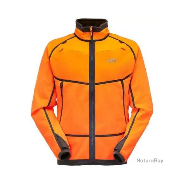 Veste polaire reversible orange /marron merkel L