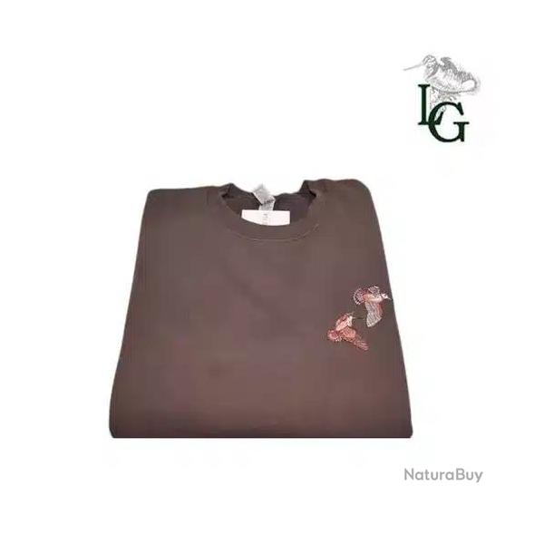 Sweat col rond motif becasse Lovergreen