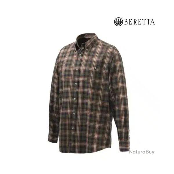 Chemise manches longues wood flannel tobacco Beretta L
