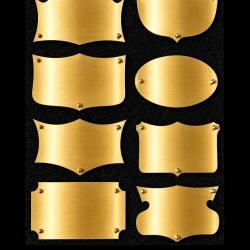 KIT 8 Plaques laiton vierges pour &eacute;cusson &agrave; Graver - 70*40*1mm - ELLESS France