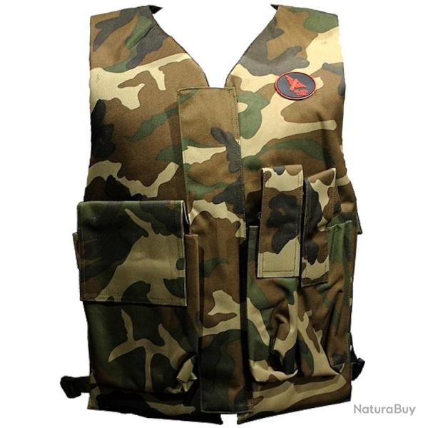 Gilet Tactique R�versible Black Eagle - Camouflage et Noir pour Airsoft, Paintball et Chasse