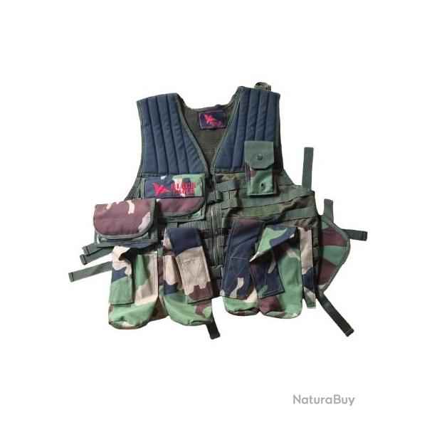 Tactical Vest Black Eagle - Version Camo L-Pouch (High Cap)