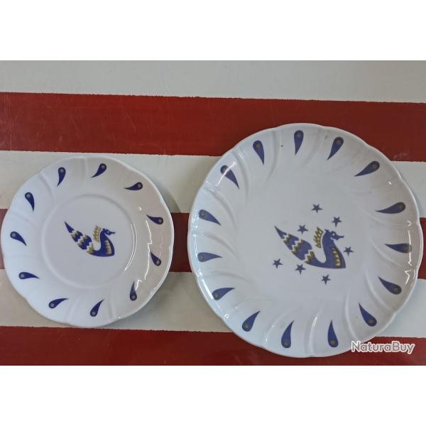 Assiettes de bord Air France vintage jean Picart le Doux